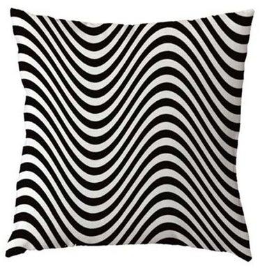 Modern Home Painted Pillow Case Linen Black/White
