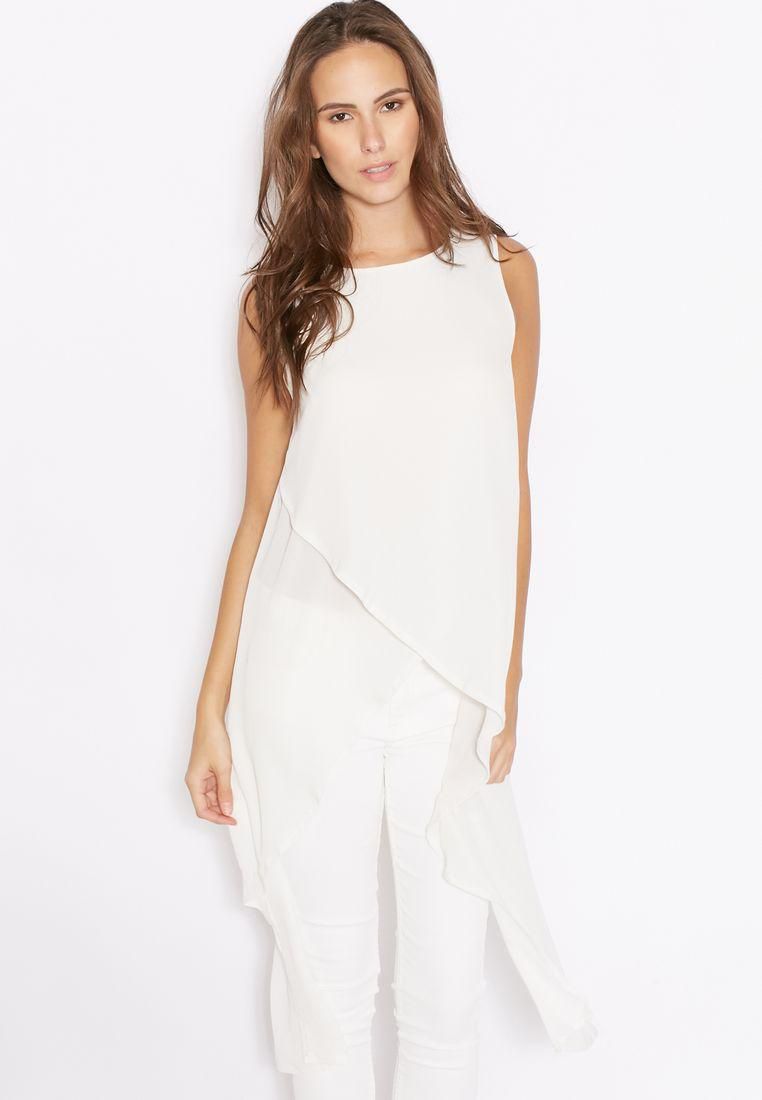 Wrap Front High Low Back Slit Top