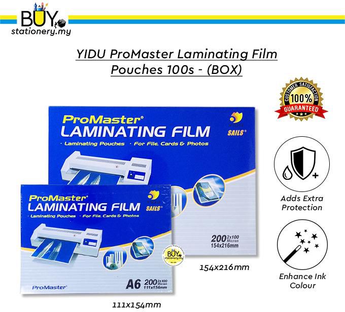 ProMaster Yidu ProMaster Laminating Film Pouches 100s - (BOX)
