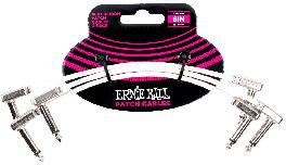 Ernie Ball 6" Flat Ribbon Patch Cable White 3-Pack - White