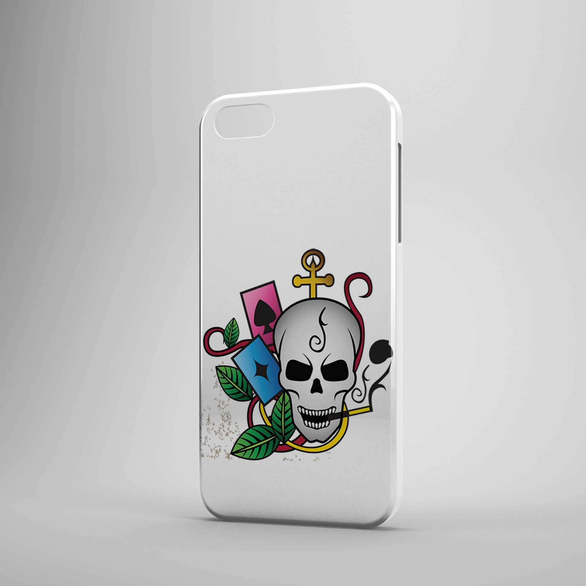Gambling Skull Pink and Blue Ace of Cards Phone Case for Apple iPhone SE