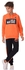 Urbasy Kids 100% Cotton Full Sleeves SweatJacket with Joggers Set - ORANGE (13-14 YEARS)