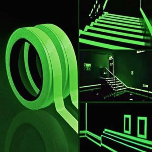 Luminous Glow in the Dark Waterproof Stair Light Stair Light Sticker Warning Decoration Theater Supplies (Green Light) 5m x 2 Cm 1 Roll