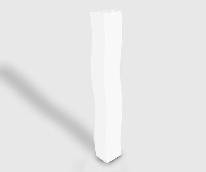 Bmg Wooden Vase - Modern – White