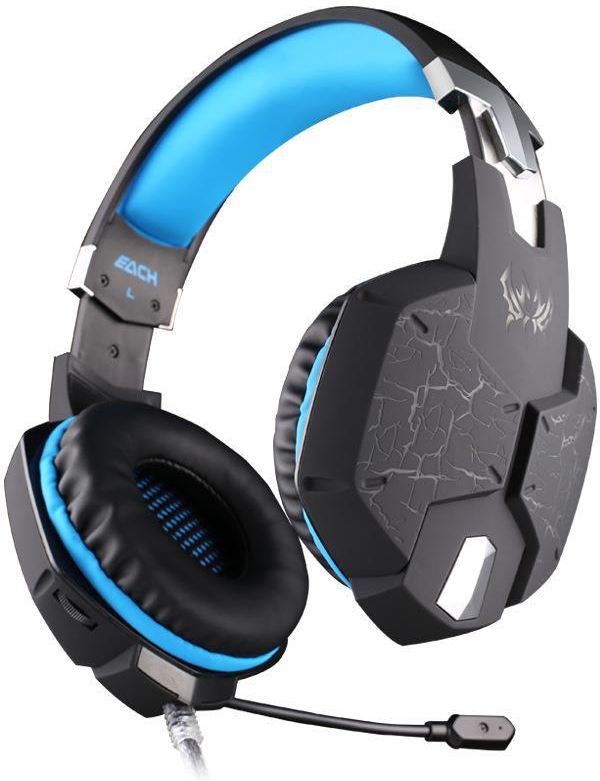 EACH G1100 Vibration Function Professional Gaming Headset with Mic Stereo Bass Breathing LED Light Blue