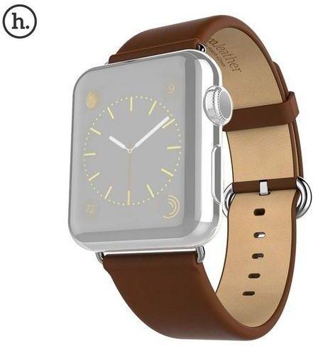 Fashion Genuine Leather Watch Band Strap For Apple - Brown