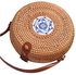 حقائب راتان للنساء - حقيبة مصنوعة يدوياً من القصب بتصميم دائري بوهو حقيبة للكتف بالي