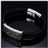 Venico Titanium Steel Skull Genuine Leather Bracelets For Men's Gift