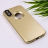 Iphone X - Metallic Color Silicone Cover With Camera Lens Protector - Gold