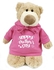 Caravaan, Supersoft, Cudddly Mascot Bear With Trendy Pink Hoodie With Happy Mother&#39;s Day Message Size 28cm The Perfect Gift To Show Your Mom Love On Her Special Day