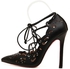 European Fashion Black Hollow Bracelet Strap High Heels Women shoes Size EU 38