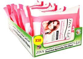 ZIVA Feminine 25 Wipes Pack of 10