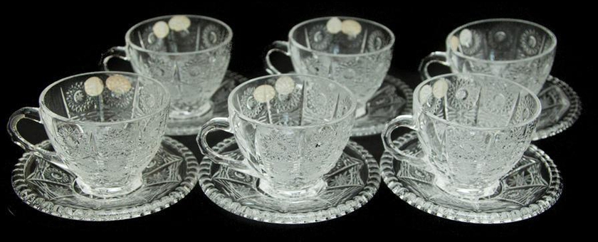 Set Of 6 Crystal Bohemia Tea Glasses