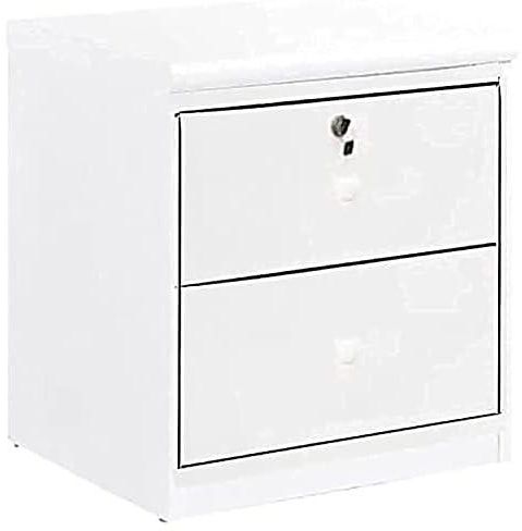 AWF AL WADI FURNITURE® Bedside Table, Night Stand Table with Lockable Key Drawer,Easy Assembly White 40 x 40 x 45 cm, SideTable