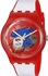Swatch White Silicone Red dial Watch for Women's, Men's SUOR102