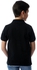 Izor Boys Short Sleeves Pique Polo Shirt - Black