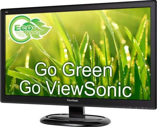 ViewSonic 23.6 Inch VA2465SH  MVA LED monitor Full HD 1920x1080 16:9 VGA & HDMI Port SuperClear Mercury-Free LED Backlighting Eco-mode Pixel performance guarantee