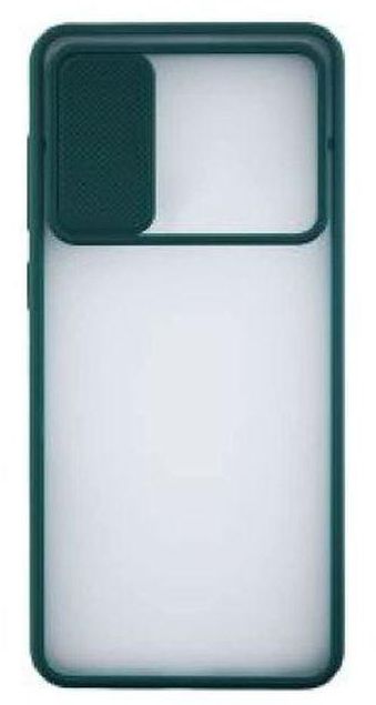 StraTG StraTG Clear and dark Green Case with Sliding Camera Protector for Oppo Reno 6 4G - Stylish and Protective Smartphone Case