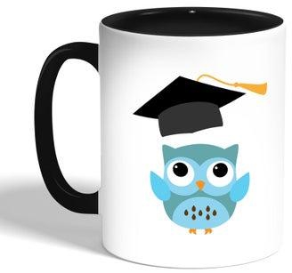 Graduation - Owl Picture Printed Coffee Mug, Black 11 Ounce