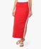 Red Contrast Trim Maxi Skirt