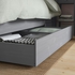 HEMNES Bed storage box, set of 2 - grey stained 200 cm