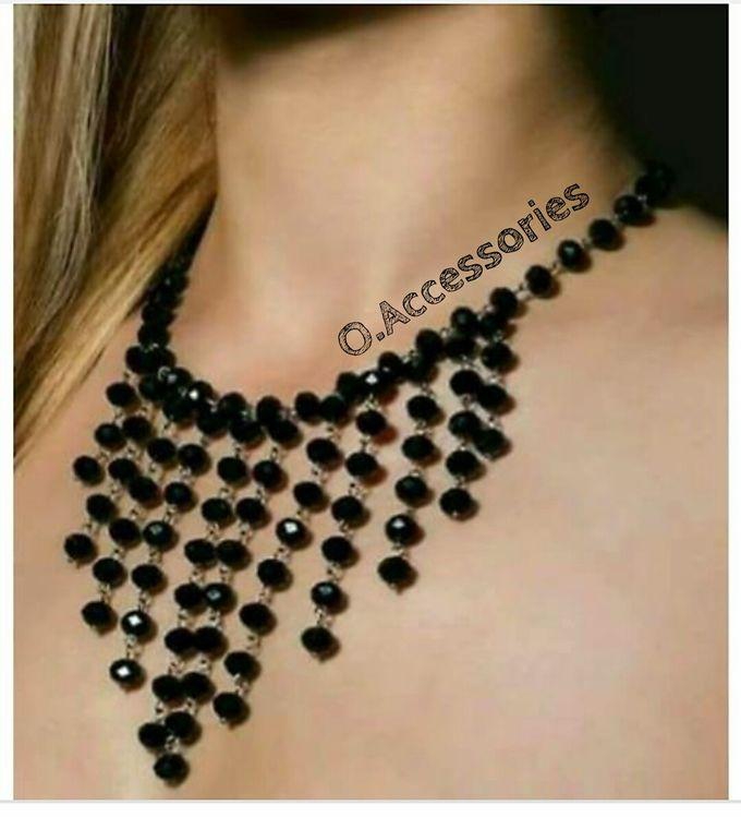 O Accessories Necklace Choker Black Crystal _silver Metal