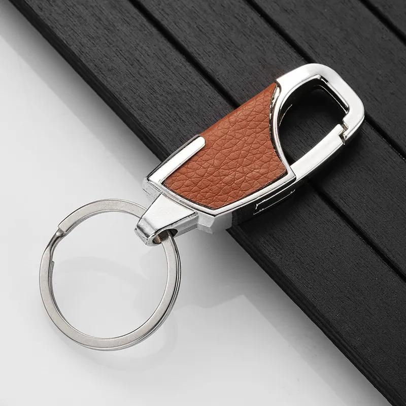 Spot Creative Metal Keychain Gift For Men's Car Leather Keychain, Men's Waist Buckle, Processed Keychain