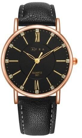 AFRA Kara Lady&rsquo;s Watch, Lightweight Rose Gold Metal Case, Leather Strap, Water Resistant 30m