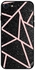 Protective Case Cover For Apple iPhone SE 2020 Black Glitters Light Pink Paths Pattern