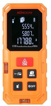 مقياس ليزر رقمي يمكن حمله باليد لقياس المسافات بمدى 80 متراً برتقالي 17.50 X 4.40 X 12.50سم