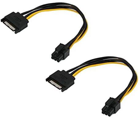 2 PCS/LOT SATA Power Cable 15 Pin to 6 Pin PCI Express PCI-E Sata Graphics Converter Adapter Video Card Power Cable Cord