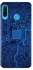 Circuit Board Pattern Protective Case Cover For Huawei Nova 4e Blue/White