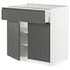 METOD / MAXIMERA Base cabinet with drawer/2 doors, white/Voxtorp high-gloss/white, 80x60 cm - IKEA