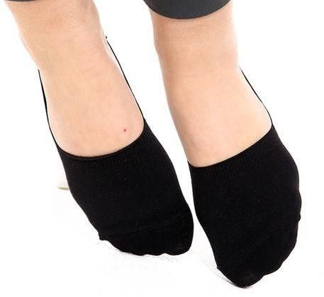 Margoun Unisex No Show Socks with Silicon Heel Grip Non-Slip in Black