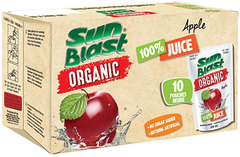 Sun blast organic apple juice  200 ml x 10