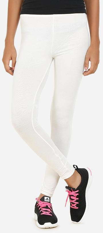 Perfect Leggings - Off White & Neon Fuchsia