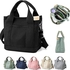 KRAEK Large Capacity Multi-Pocket Handbag Women's Canvas Tote Purses Crossbody Bag Vintage Tote Bags for School College(A-BLACK,long shoulder straps)