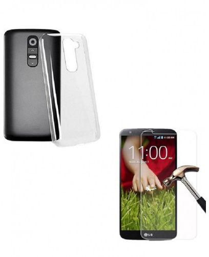 Generic Back Case for LG G2 + Tempered Glass Screen Protector for LG G2 - Transparent