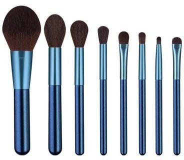 8-Piece Makeup Brush Set Blue
