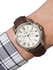 Fossil Grant Men's Cream Dial Leather Band Chronograph Watch - FS4735
