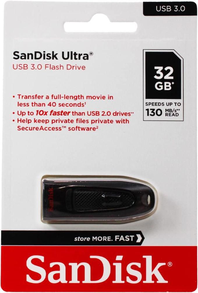 Sandisk Ultra 32GB, USB 3.0 Flash Drive, 130MB/s Read