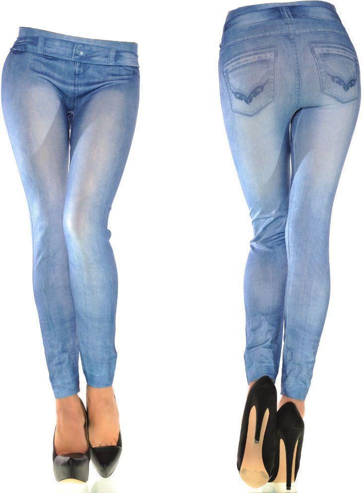 Glamor Blue Skinny Leggings Pant For Women