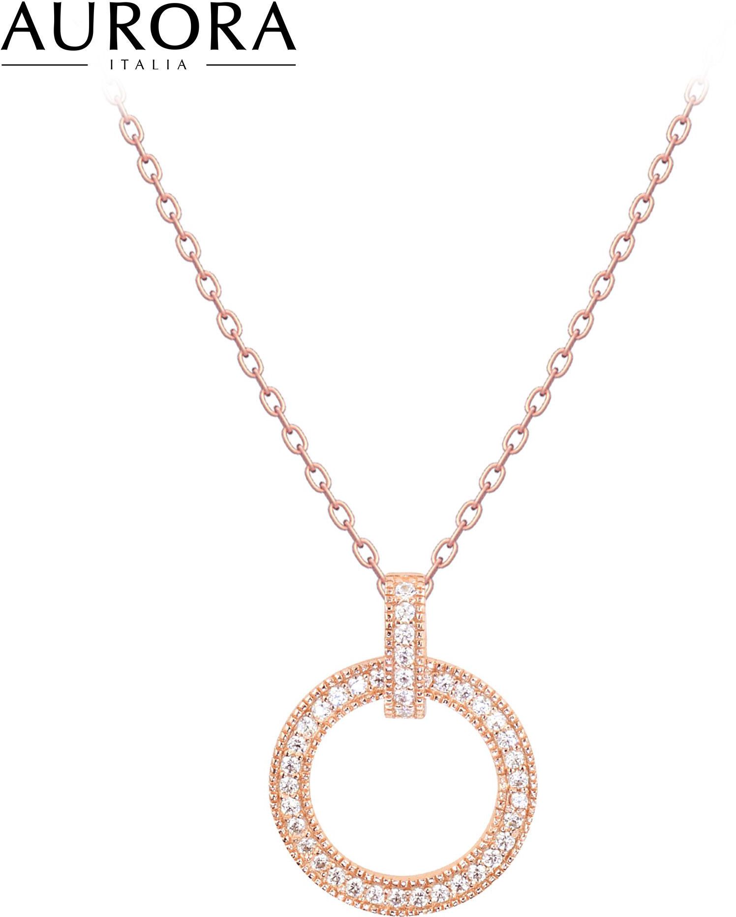 Auroses Silver Necklace 925 Sterling 18K Rose Gold Plated