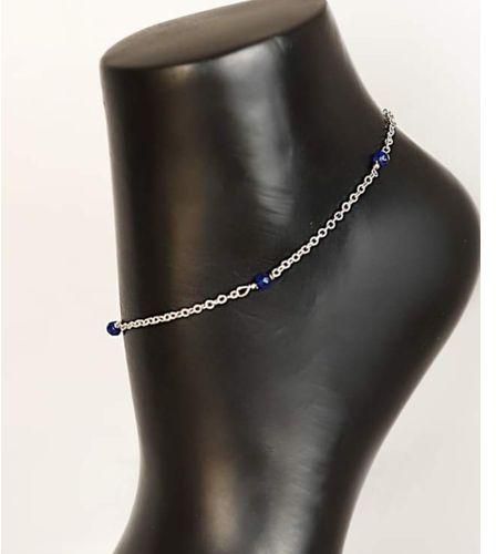 Women Anklet Blue And Silver