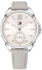 Tommy Hilfiger Casual White Leather Band Beige Dial Wrist Watch For Women