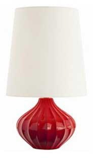 L.A Hill Red Crackle Ceramic Lamp
