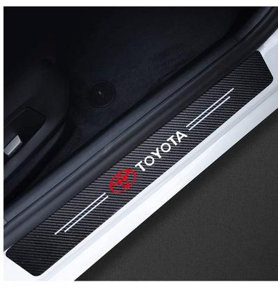 4D carbon car door sill sticker, anti-scratch, non-slip and waterproof - Toyota - 4 pieces