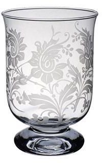 Transparent Black Helium Vase with Flower Ornament Lume 24