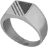 Guy Laroche Stainless Steel Ring with Black Ion Plating Sz 62 For Men, Silver and Black, 4TX002AV-62