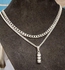 Cuban Link Chain With Bullet Pendant Silver